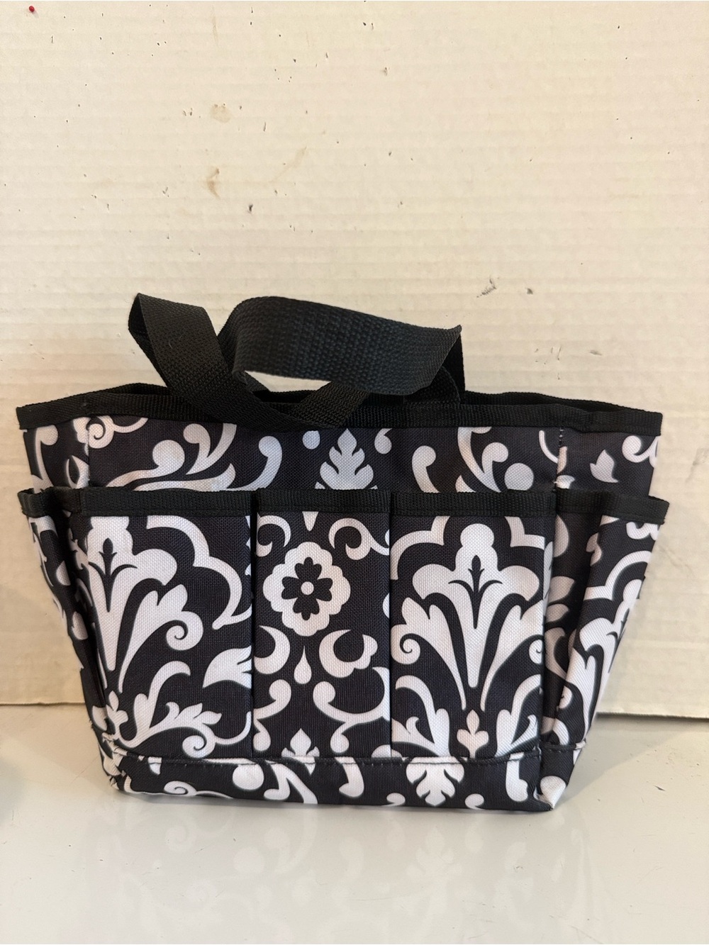 thirty-one Black and White Damask Pocket Tote